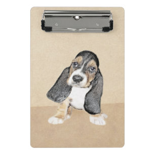Puppy-Malerei im Basset-Hund - Original Hundeschic Mini Klemmbrett