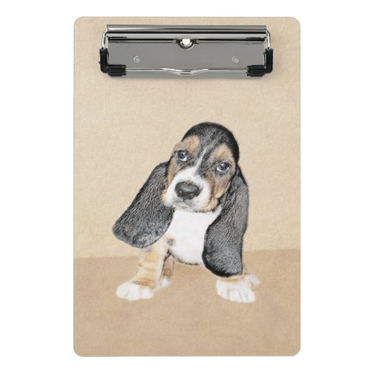 Puppy-Malerei im Basset-Hund - Original Hundeschic Mini Klemmbrett (Vorderseite)