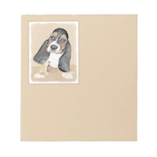 Puppy-Malerei im Basset-Hund - Original Hundeschic Notizblock
