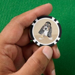 Puppy-Malerei im Basset-Hund - Original Hundeschic Pokerchips