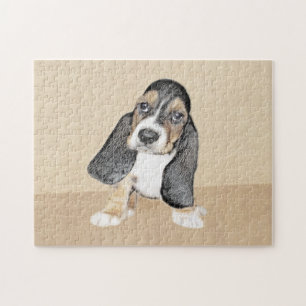 Puppy-Malerei im Basset-Hund - Original Hundeschic Puzzle