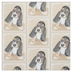 Puppy-Malerei im Basset-Hund - Original Hundeschic Stoff