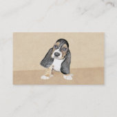Puppy-Malerei im Basset-Hund - Original Hundeschic Visitenkarte (Rückseite)