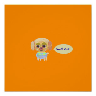 Puppy Orange Poster