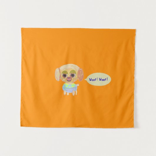 Puppy Orange Wandteppich (Vorderseite (Horizontal))