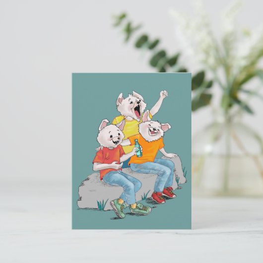 Puppy Pack Postkarte (Stehend Vorderseite)