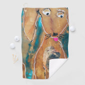Puppy Pal von Lydia Art Sangria Golfhandtuch (Insitu)