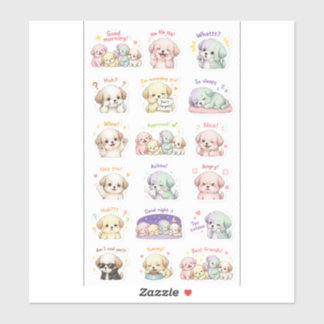 Puppy Pals – Süßes Stimmungs-Sticker-Paket Aufkleber