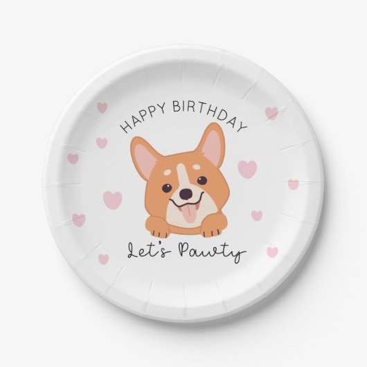 Puppy Paper Tellers Lasse Pawty Party Tableware Pappteller (Vorderseite)