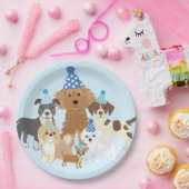 Puppy Party Blue Paper Plate for Kids Birthday  Pappteller (Party)
