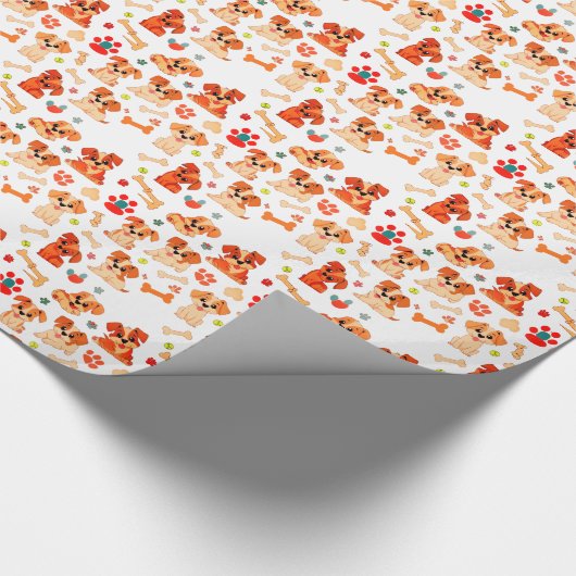 Puppy Pattern Geschenkpapier (Ecke)