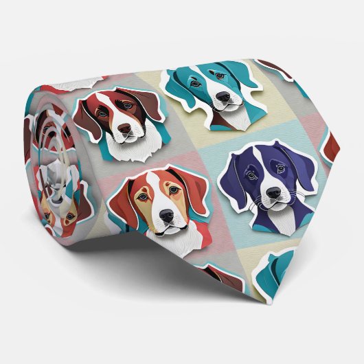 Puppy Pattern Neck Tie Krawatte (Gerollt)