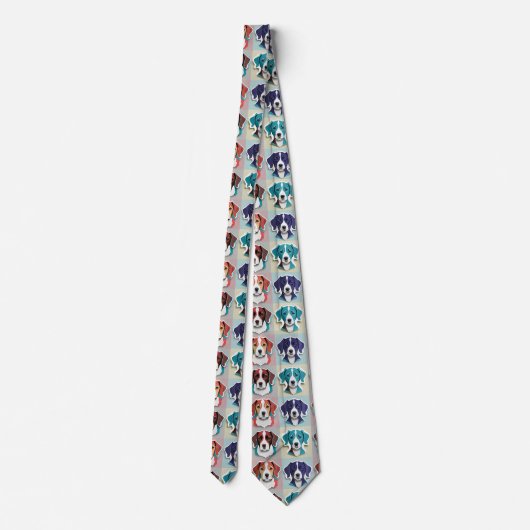 Puppy Pattern Neck Tie Krawatte (Rückseite)