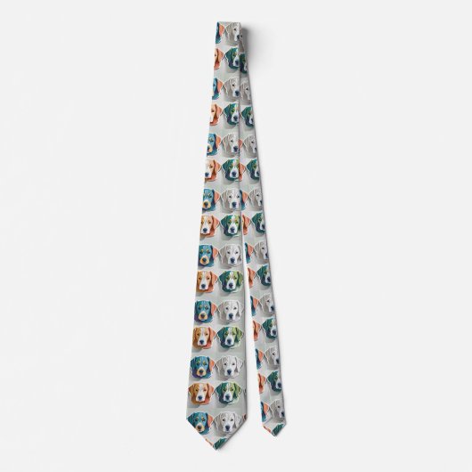Puppy Pattern Neck Tie Krawatte (Vorderseite)