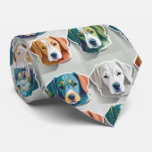Puppy Pattern Neck Tie Krawatte (Gerollt)