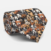 Puppy Pattern Neck Tie Krawatte (Gerollt)