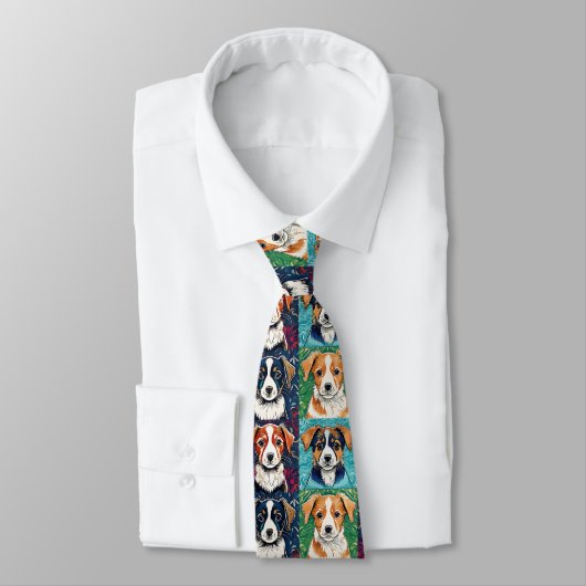 Puppy Pattern Neck Tie Krawatte (Gebunden)