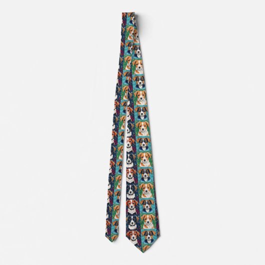 Puppy Pattern Neck Tie Krawatte (Rückseite)