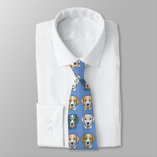 Puppy Pattern Neck Tie Krawatte (Gebunden)