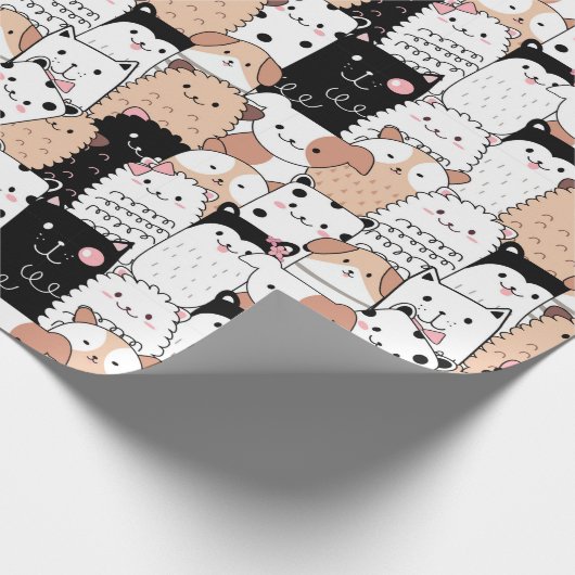 Puppy Pattern Wrapping Paper Geschenkpapier (Ecke)