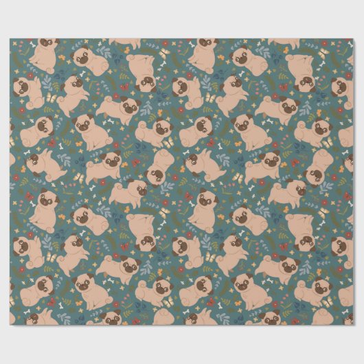 Puppy Pattern Wrapping Paper Geschenkpapier (Flach)