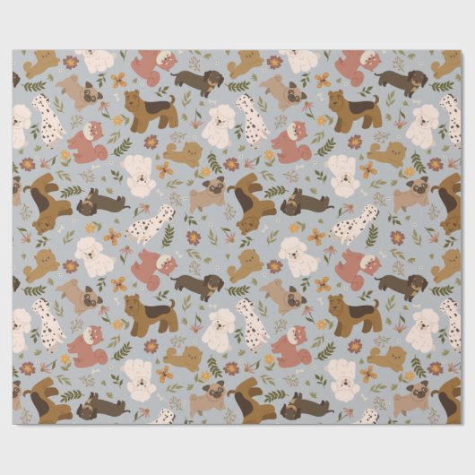 Puppy Pattern Wrapping Paper Geschenkpapier (Flach)