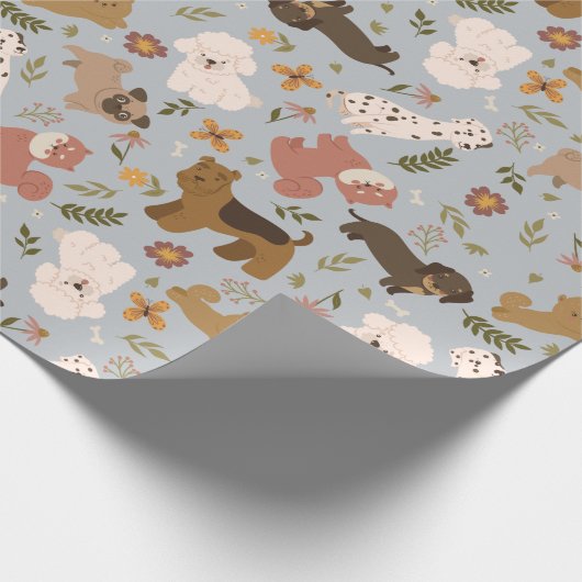 Puppy Pattern Wrapping Paper Geschenkpapier (Ecke)
