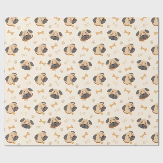 Puppy Pattern Wrapping Paper Geschenkpapier (Flach)