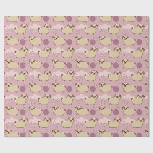 Puppy Pattern Wrapping Paper Geschenkpapier (Flach)