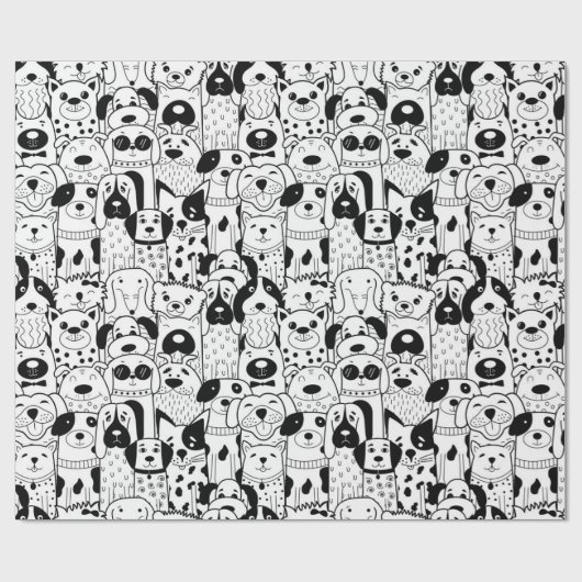 Puppy Pattern Wrapping Paper Geschenkpapier (Flach)