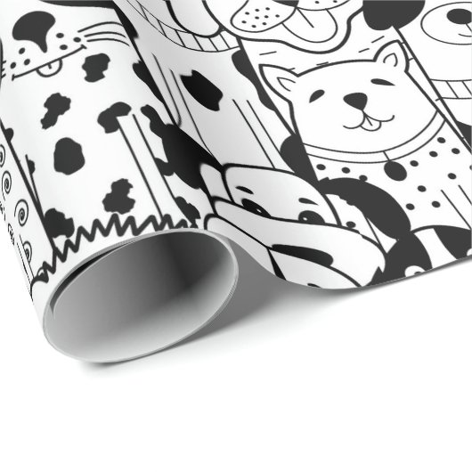 Puppy Pattern Wrapping Paper Geschenkpapier (Rolleneckpunkt)
