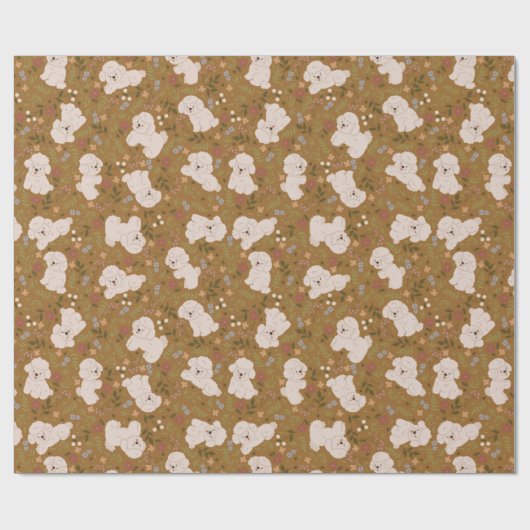 Puppy Pattern Wrapping Paper Geschenkpapier (Flach)