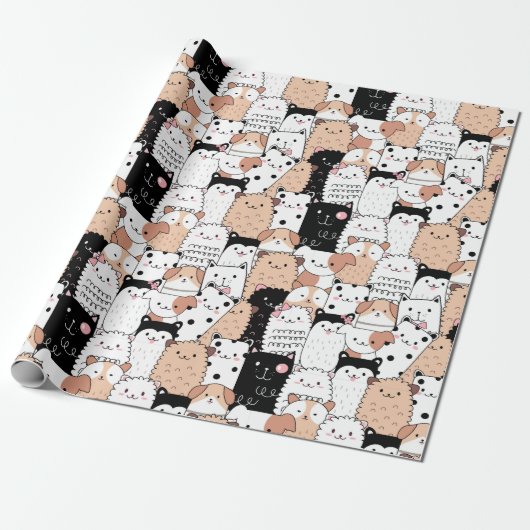 Puppy Pattern Wrapping Paper Geschenkpapier (Ungerollt)