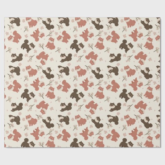 Puppy Pattern Wrapping Paper Geschenkpapier (Flach)