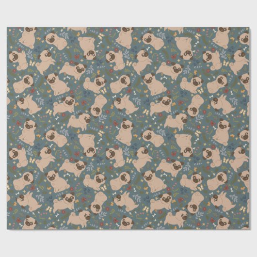 Puppy Pattern Wrapping Paper Geschenkpapier (Flach)