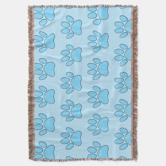 Puppy Paw druckt in Baby Blue Decke (Vorderseite Vertikal)