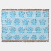 Puppy Paw druckt in Baby Blue Decke (Vorderseite)