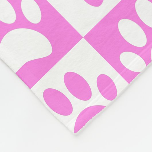 Puppy Paw druckt in Rosa und Weiß Fleecedecke (Ecke)