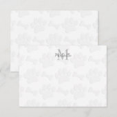 Puppy Paw Prints and Bones Custom Monogram Mitteilungskarte (Vorne/Hinten)