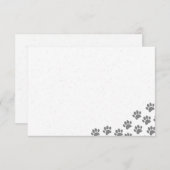 Puppy Paw Prints And Gray Paint Splatter Custom Mitteilungskarte (Vorne/Hinten)