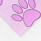 Puppy Paw Prints in rosa Fleecedecke (Ecke)