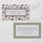 Puppy Paw Prints | Rosa Visitenkarte (Vorne/Hinten)