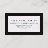 Puppy Paw Prints | Schwarz-weiß und rosa Visitenkarte (Rückseite)