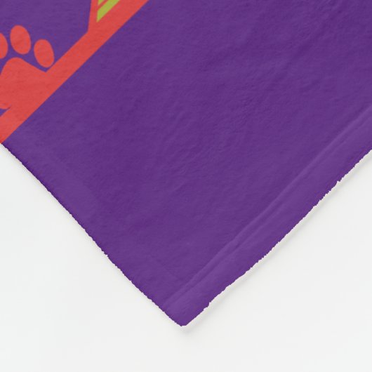 Puppy Paws and Bones Lila Fleece Blankon (Ecke)