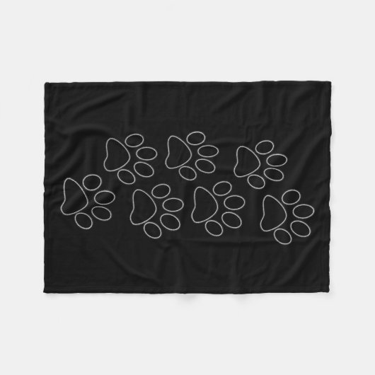 Puppy Paws Dog Prints Dad Pup Mom Good Boy New Res Fleecedecke (Vorderseite (Horizontal))