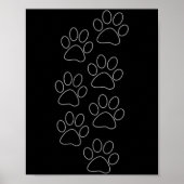 Puppy Paws Dog Prints Dad Pup Mom Good Boy New Res Poster (Vorne)