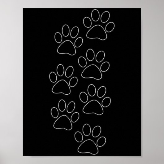 Puppy Paws Dog Prints Dad Pup Mom Good Boy New Res Poster (Vorne)
