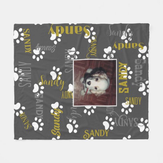 Puppy Paws Fleece Blanket (Vorderseite (Horizontal))