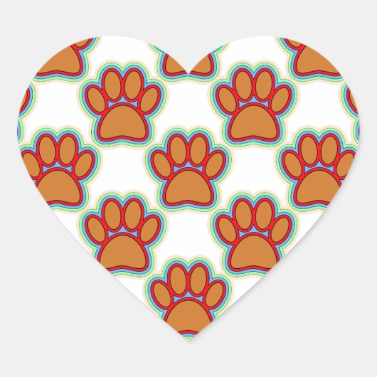 Puppy Paws Herz-Aufkleber (Vorderseite)