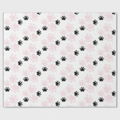 Puppy Paws Muster rosa und schwarz Geschenkpapier (Flach)